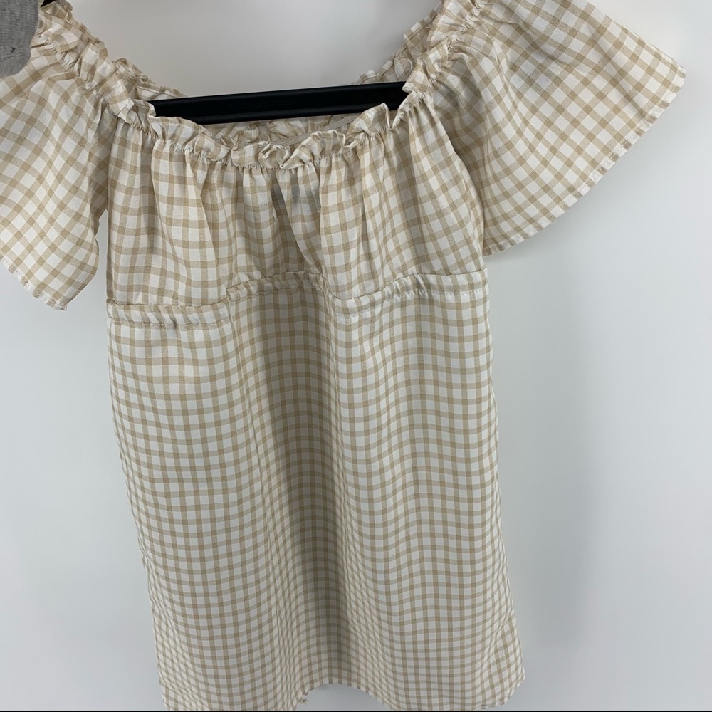 Fashion Union Plaid Dress Off Shoulder Mini - Picture 4 of 8